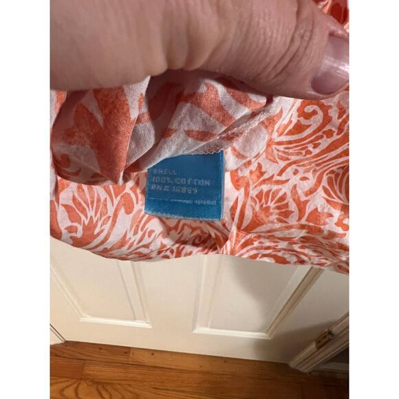 J. McLaughlin Orange and Blue Zig Zag Cotton Tunic Sz. S - Picture 5 of 5